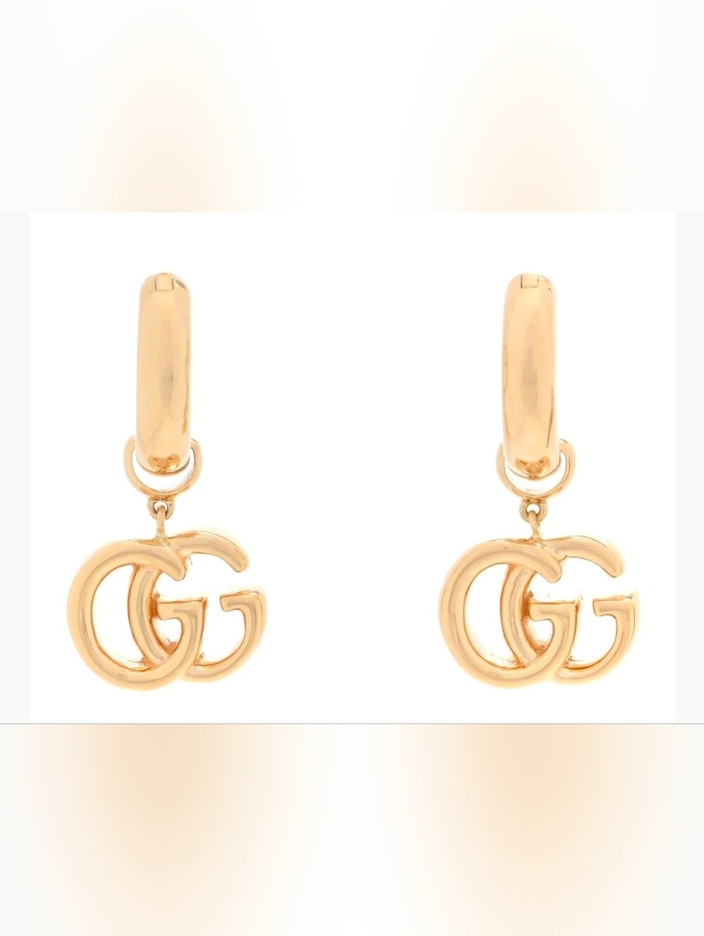 Gucci Gold 18K Real Gold. Interlocking G Mini Hoop Earrings. - Picture 4 of 8